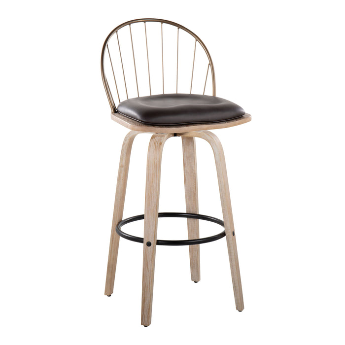 Riley - Industrial / Urban Fixed Height Barstool With Swivel With Removable Cushion (Set of 2)