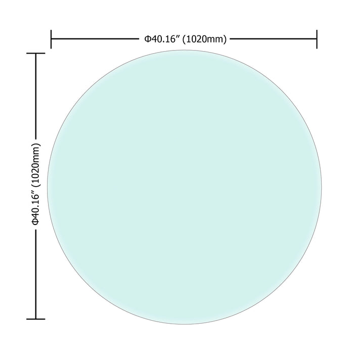 40" Round Tempered Glass Table Top Clear Glass 1 / 2" Thick Beveled Polished Edge