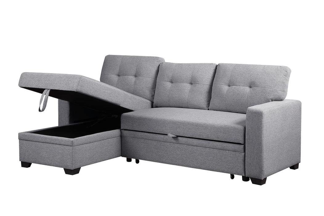 Upholstered Pull Out Sectional Sofa With Chaise