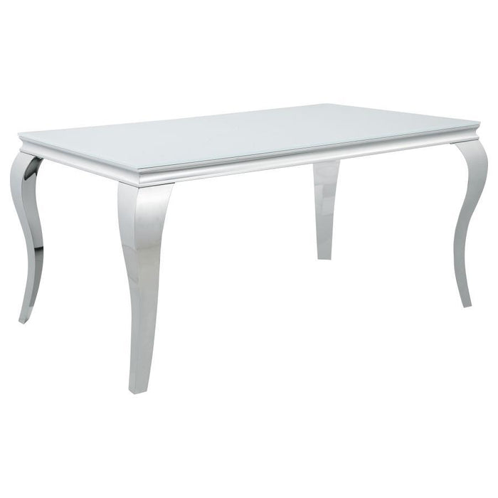 Carone - Mesa de comedor rectangular con tablero de cristal