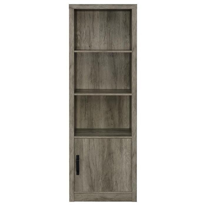 Burke - 3-Shelf Media Tower With Storage Cabinet - Gray Driftwood