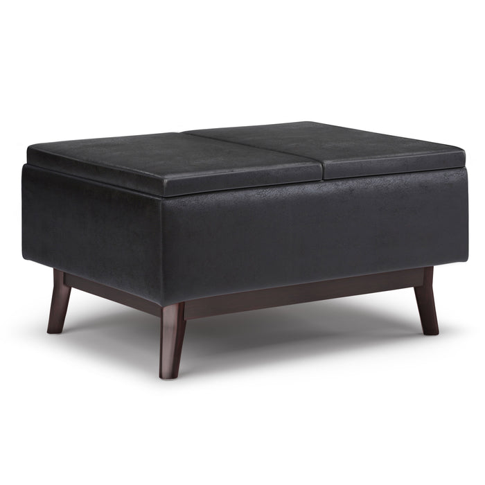 Owen - Tray Top Small Coffee Table Storage Ottoman