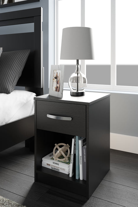 Finch - Black - One Drawer Night Stand - 23" Height