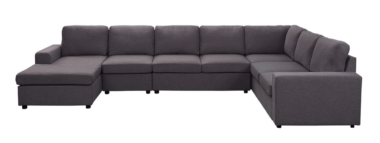 Tifton - Linen 7 Seat Reversible Modular Sectional Sofa Chaise