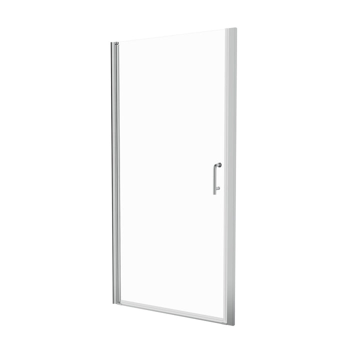 Semi-Frameless Pivot Shower Door In Chrome With Clear Glass - Chrome