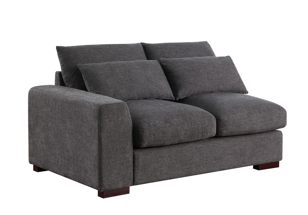 Tatman - Linen Blend Sectional With 2 Ottomans