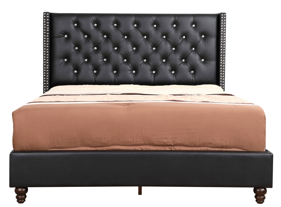 Upholstered Nailhead Trim Chic Bed