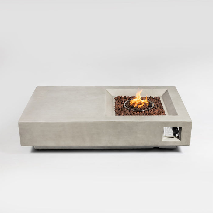 60" Concrete Fire Pit Table - Light Gray