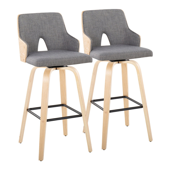 Stella - Contemporary Fixed Height Barstool With Swivel Square Footrest (Set of 2)