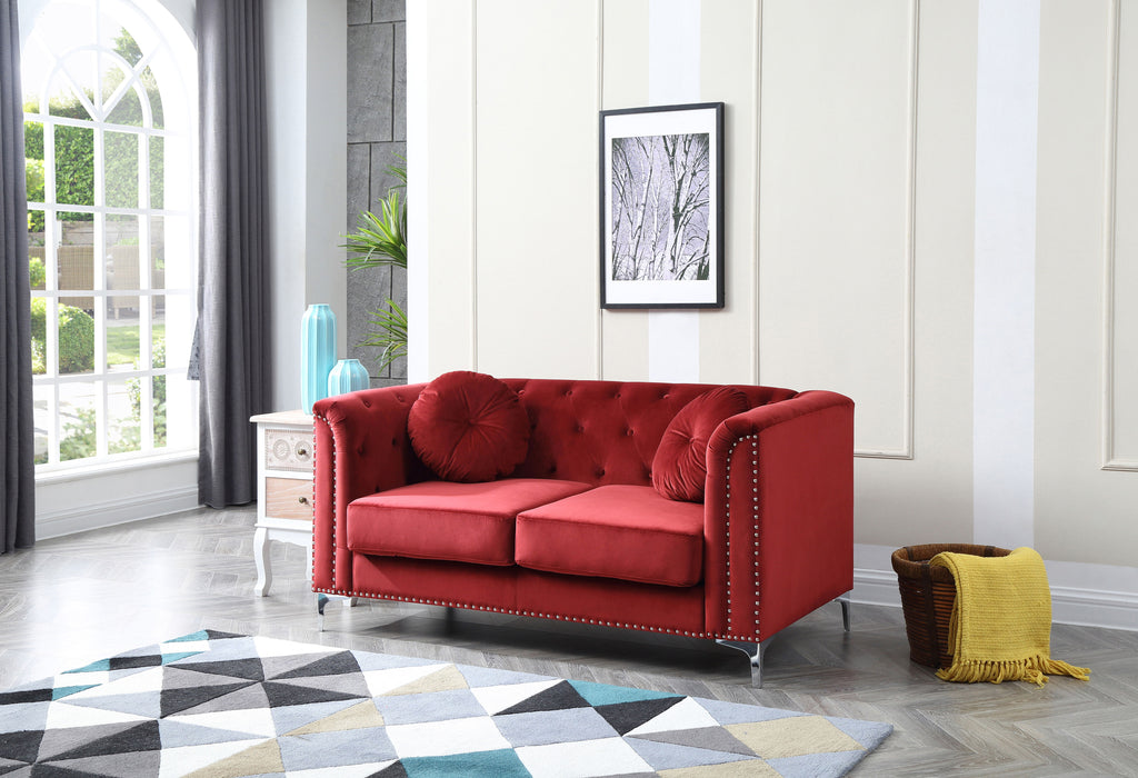 Stylish Sloped Arm Loveseat