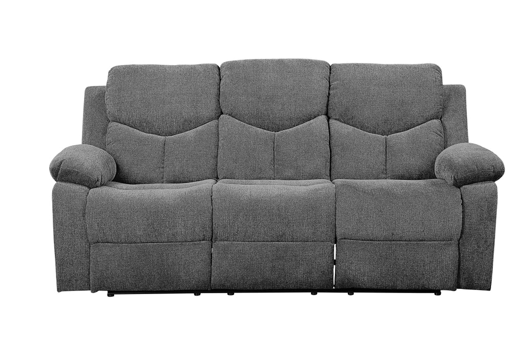 Kalen - Chenille Sofa With Drop Down Table - Gray