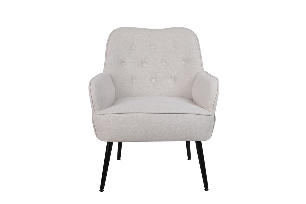 Modern Mid-Century Chair Linen Sherpa Armchair