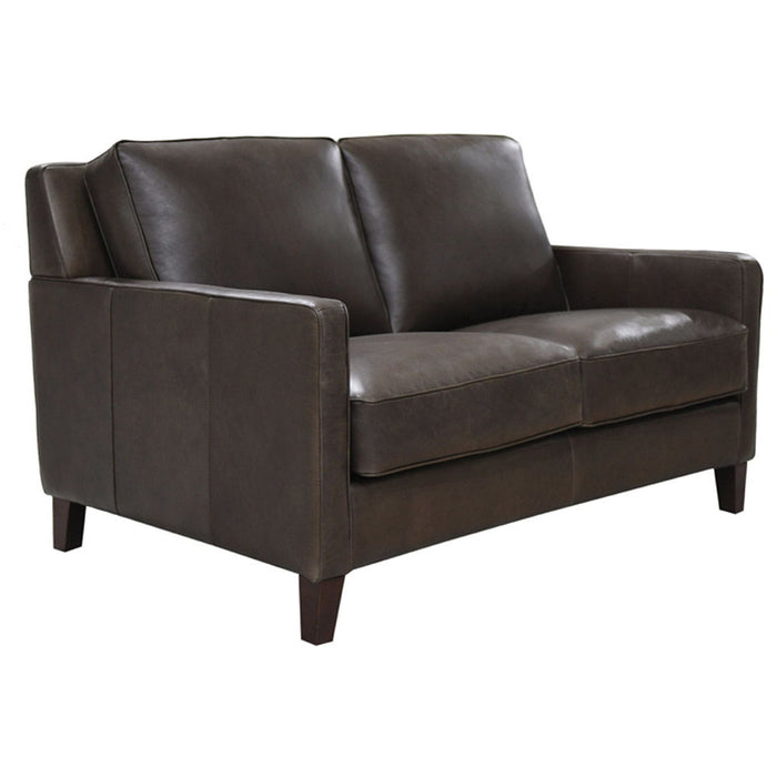 Ashby - Waxy Pull Up Leather Loveseat - Dark Granite