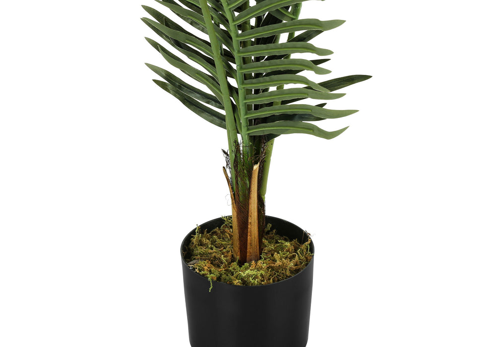 Artificial Plant, 47" Tall, Palm Tree, Indoor, Faux, Fake, Floor, Greenery, Potted, Real Touch, Decorative - Green / Black