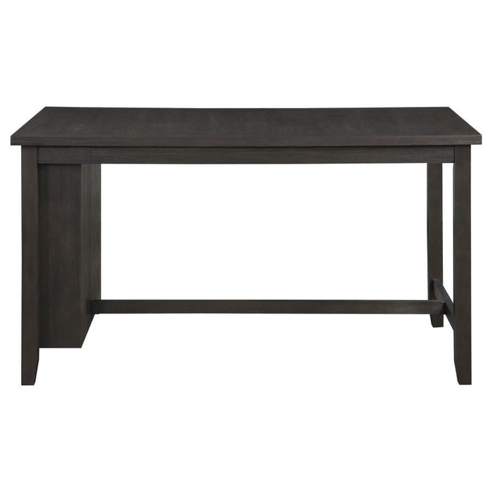 Elliston - Rectangular Counter Height Dining Table With Storage Shelves - Dark Grey