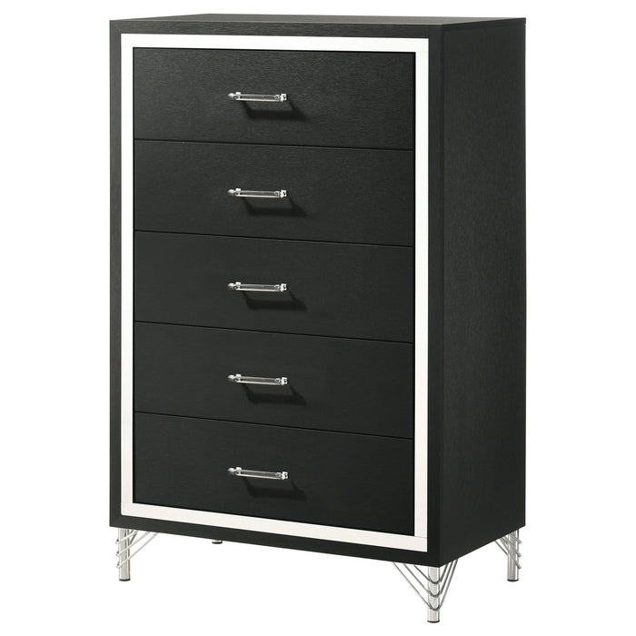 Lucia - 5-Drawer Bedroom Chest Of Drawers  - Black