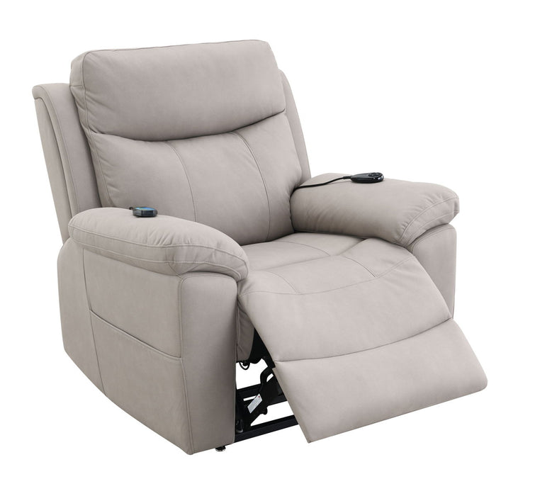 Chriki - Polished Microfiber Power Motion Recliner With Lift Heating Massage Chair