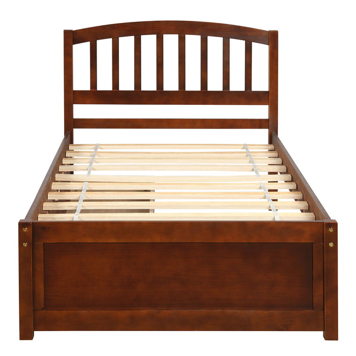 Platform Storage Bed Wood Bed Frame With Two Drawers And Headboard