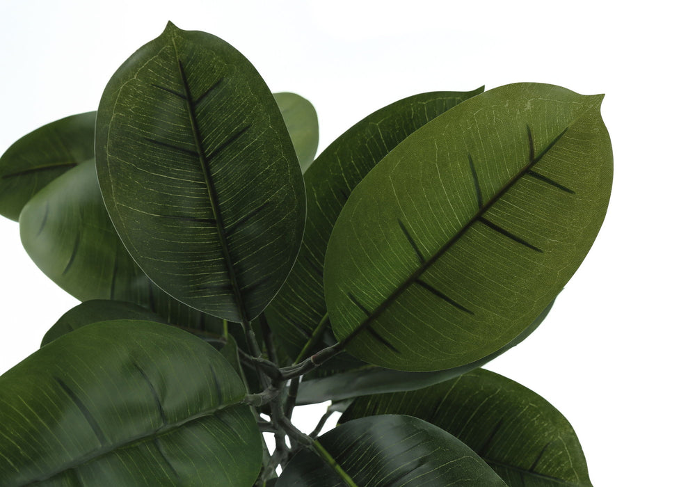 Artificial Plant, 52" Tall, Rubber Tree, Indoor, Faux, Fake, Floor, Greenery, Potted, Real Touch, Decorative - Green / Black