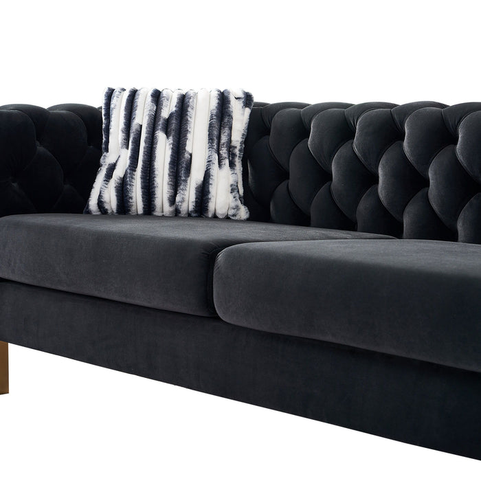 Chesterfield - Modern Tufted Velvet Living Room Sofa, 84.25''W Couch