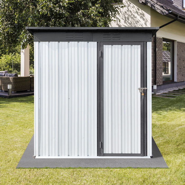 5FtX4Ft Garden Sheds Outdoor Storage Sheds - White / Gray