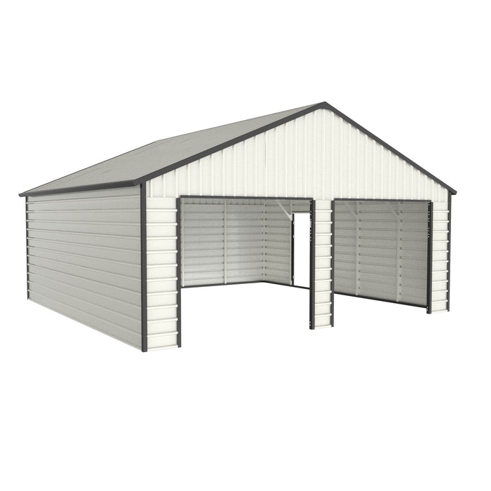 Double Garage Metal Shed With Side Entry Door