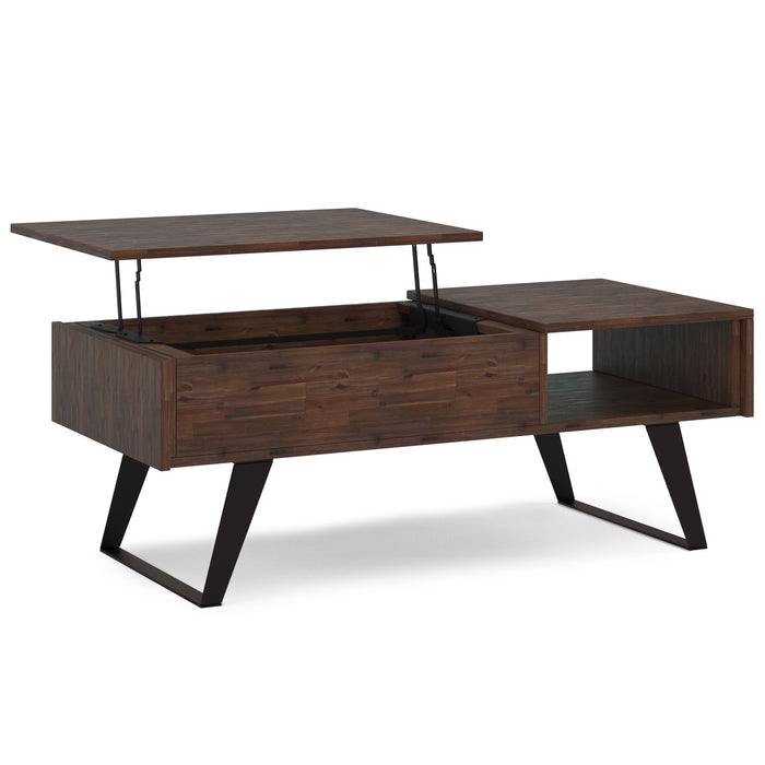 Lowry - Lift Top Coffee Table - Distressed Charcoal Brown