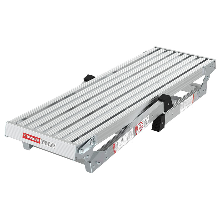 Work Platform Aluminum Portable Bench Folding Ladder Ansi Capacity 225 Lbs 40" - Gray