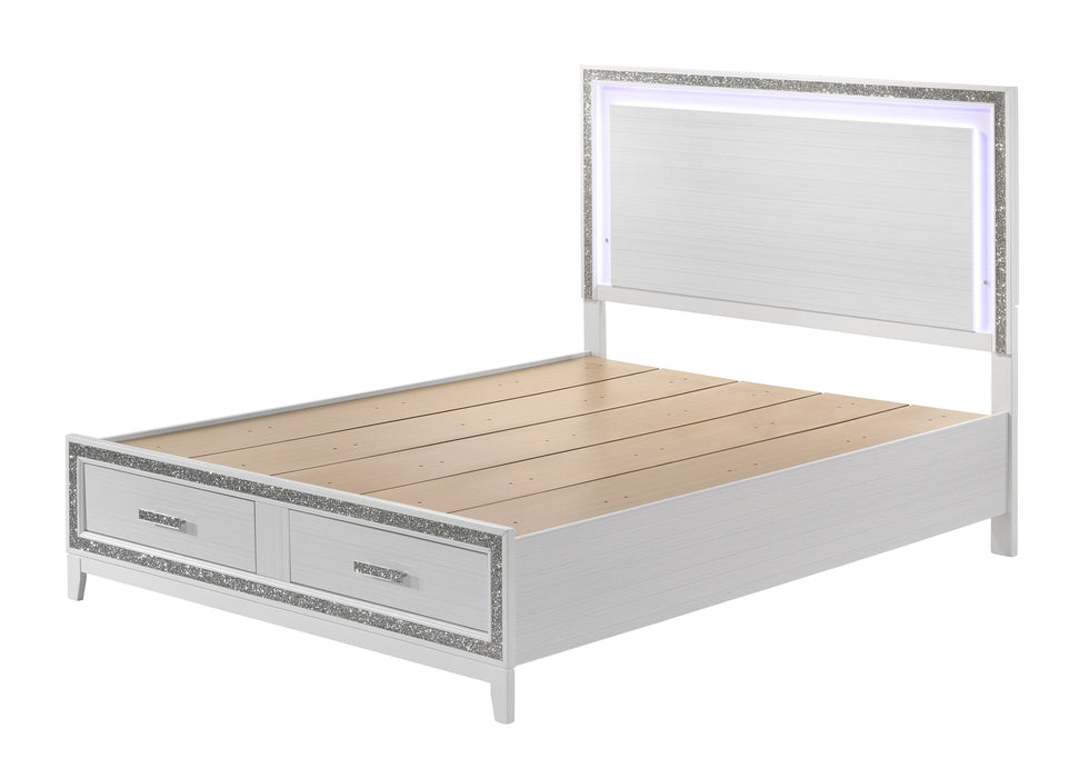 Haiden - Queen Bed With Storage LED - White