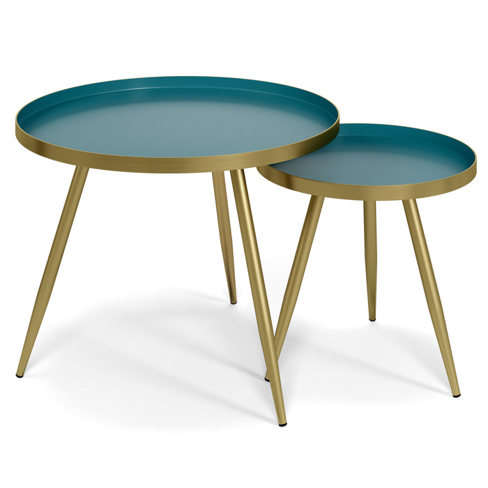 Weaton - 2 Pc Nesting Table - Teal