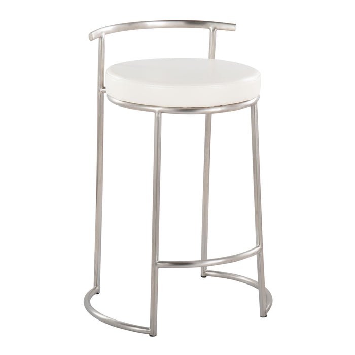 Fuji - Round, Contemporary Fixed Height Counter Stool (Set of 2)