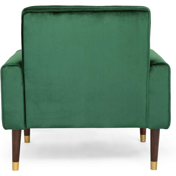 Comfy Arm Chair Tufted Back, Modern For Living Room, Bedroom And Study - Emerald