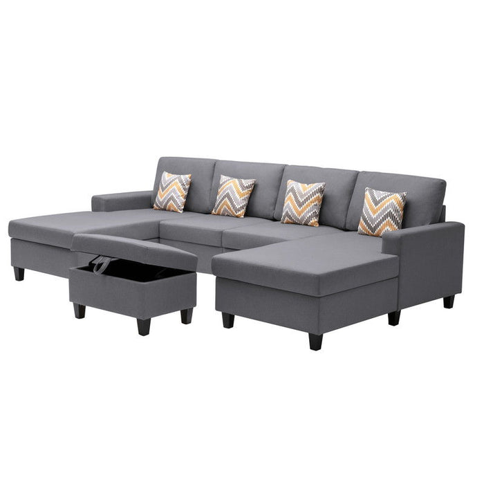 Nolan - Fabric 5 Piece Sectional Sofa With Interchangeable Legs