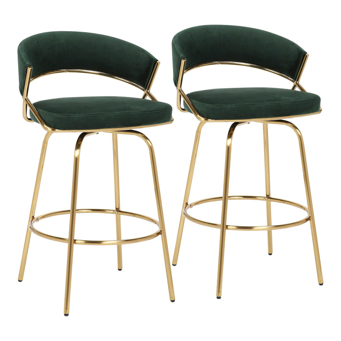 Jie - Glam Fixed Height Counter Stool (Set of 2)