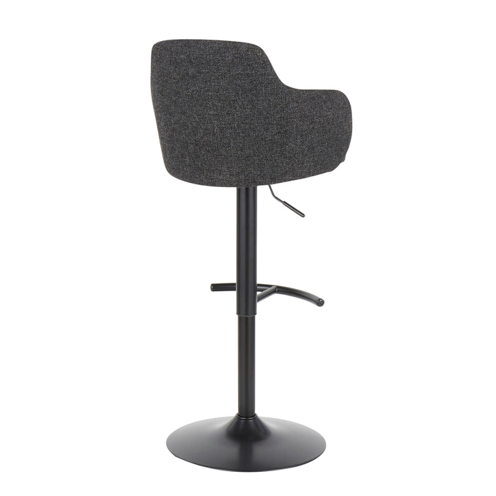 Boyne - Industrial Adjustable Barstool With Swivel (Set of 2) - Black / Dark Gray