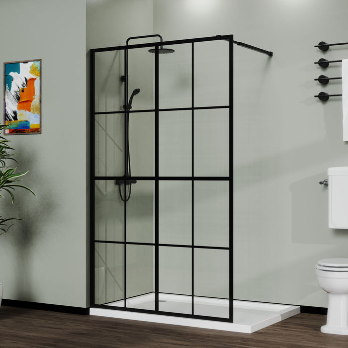 Shower Screen Walk In Wet Room - Black