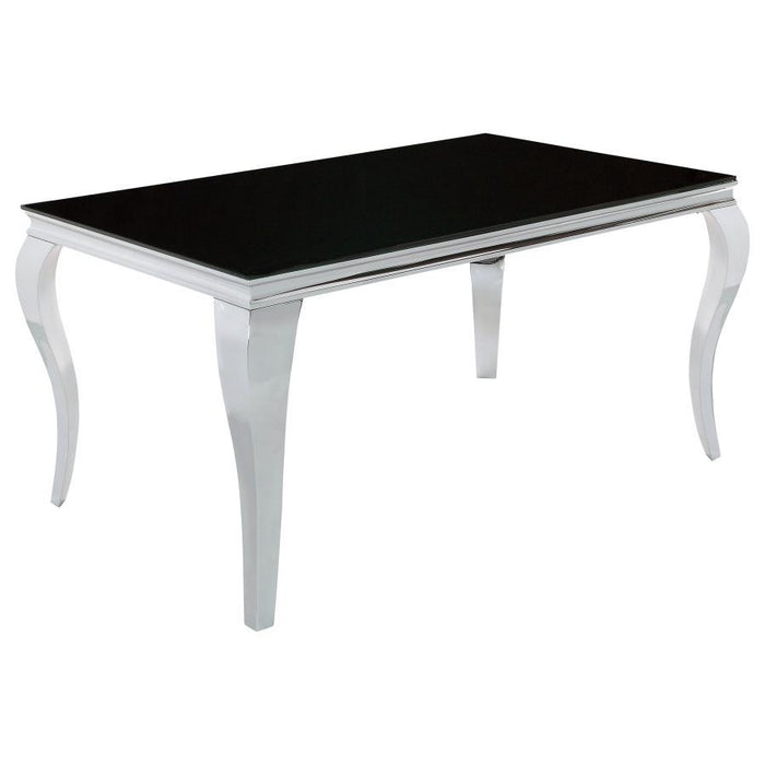 Carone - Mesa de comedor rectangular con tablero de cristal