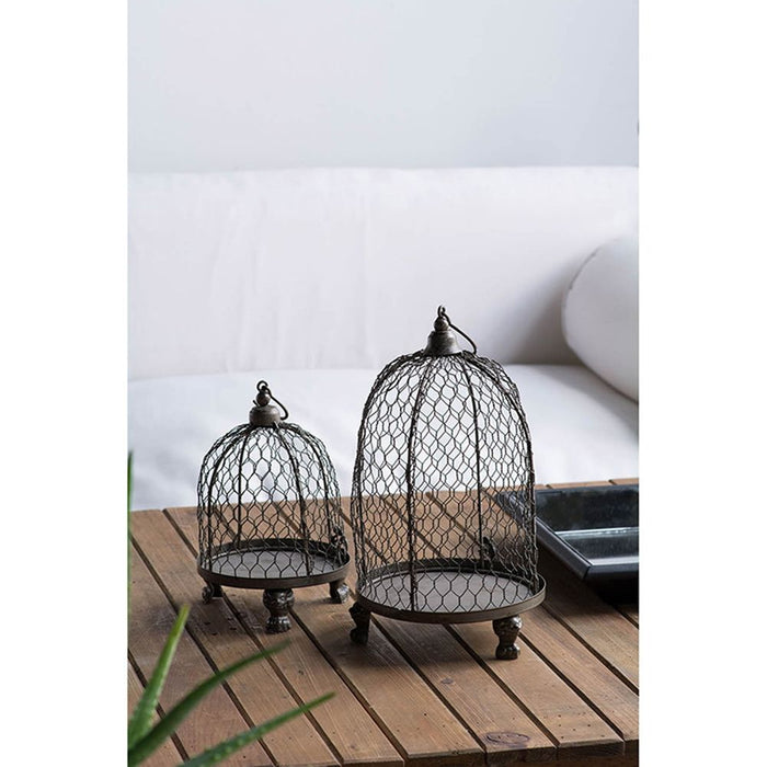 Phineas Hanging Wire Mesh Candle Holders (Set of 2) - Antique Gray