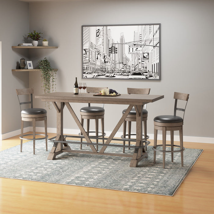 Benti - Bar Height Trestle Table - Brown