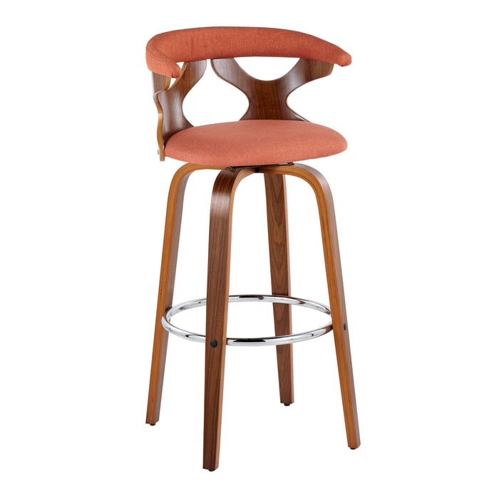 Gardenia - Mid Century Modern Fixed Height Barstool With Swivel With Round Footrest (Set of 2)