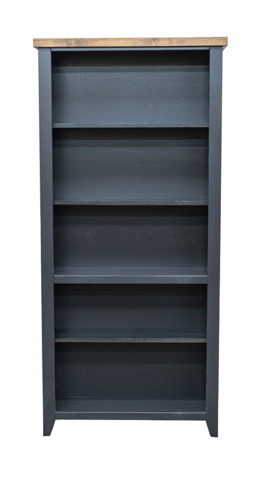 Bridgevine Home - Essex 72" High 5-Shelf Bookcase - Black and Whiskey Finish