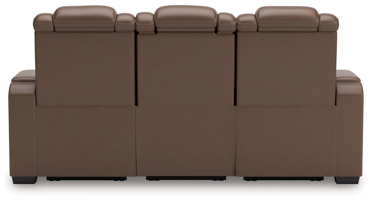 High Impact - Tobacco - Power Reclining Sofa / Adj Headrest