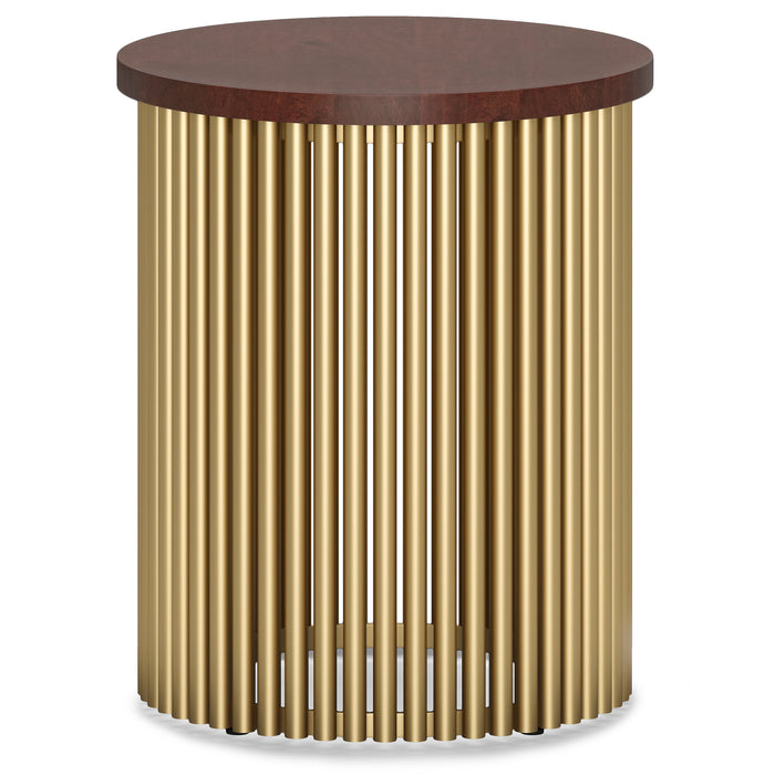 Demy - Metal and Wood Accent Table