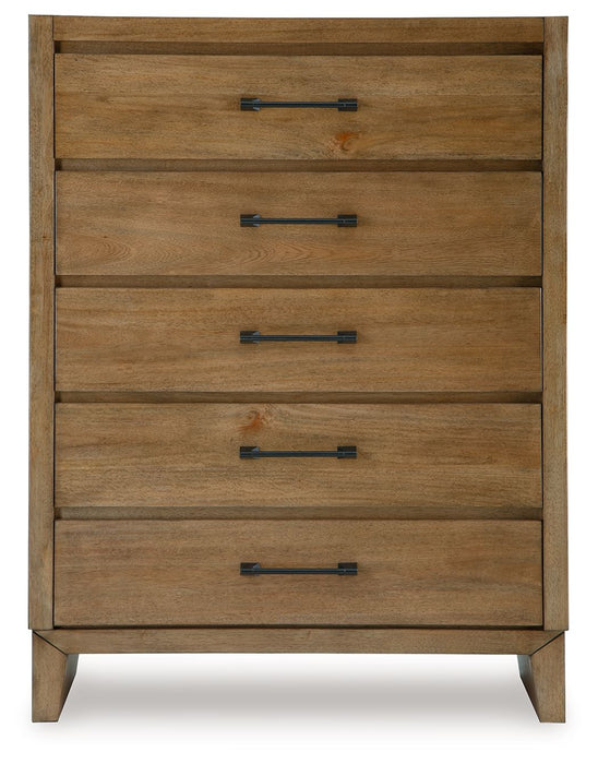 Sherbana - Light Brown - Five Drawer Chest