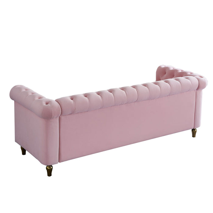 Chesterfield - Velvet Sofa 84.65" For Living Room