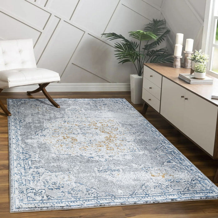 Legacy - 5'3" X 7' Area Rug Polypropylene - Multi / White