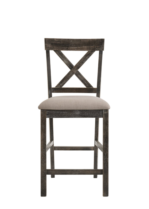 Martha II - Weathered Counter Height Chair (Set of 2) - Gray / Tan