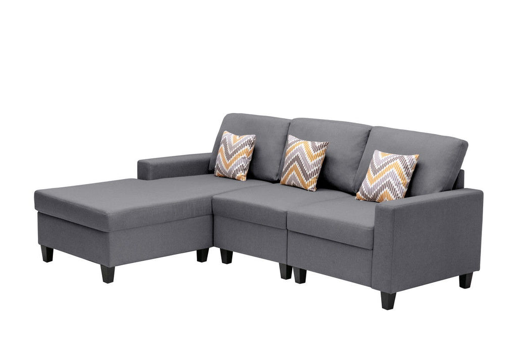 Nolan - Fabric 3 Piece Reversible Sectional Sofa