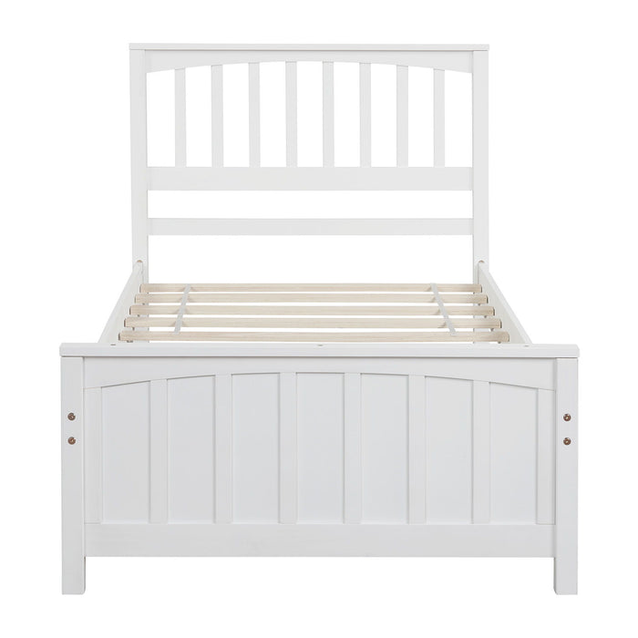 Twin Size Platform Bed - White