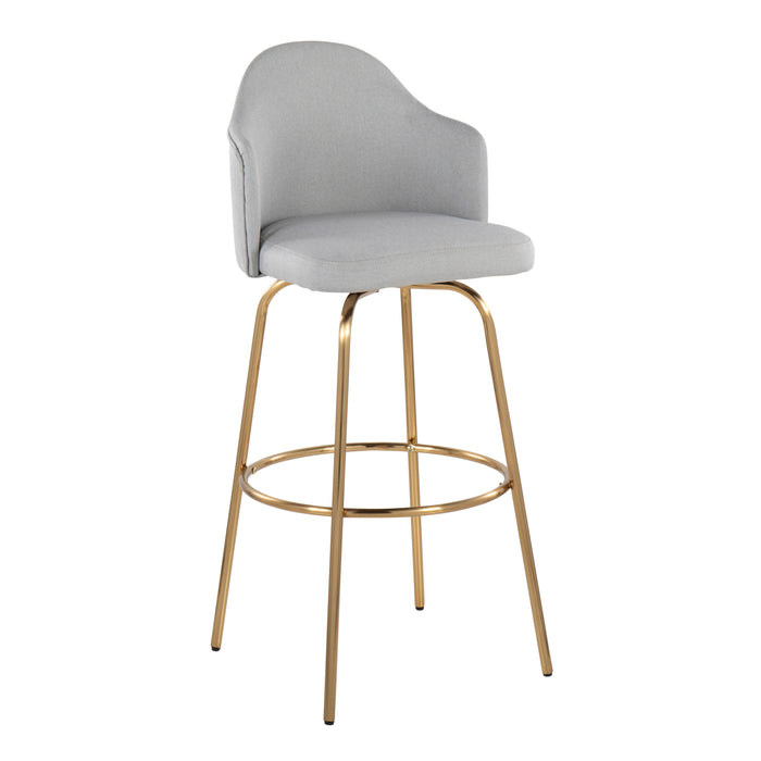 Ahoy - Contemporary Fixed Height Bar Stool & Round Footrest (Set of 2)